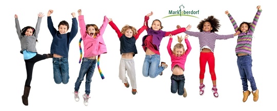 hüpfende Kinder | © Stadt Marktoberdorf